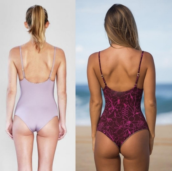 New acacia swimwear hina isle XL orchid fullpiece swim suit navy pink hawaiian - Picture 4 of 14